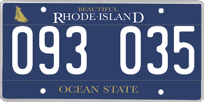 RI license plate 093035