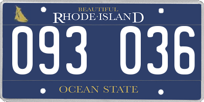 RI license plate 093036