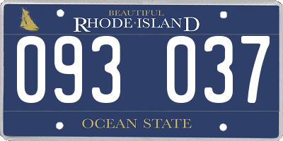 RI license plate 093037