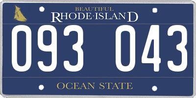 RI license plate 093043
