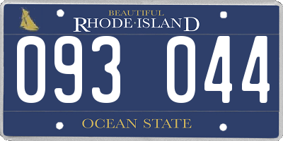 RI license plate 093044