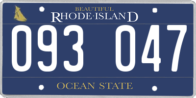 RI license plate 093047
