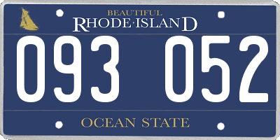 RI license plate 093052
