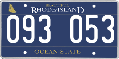 RI license plate 093053