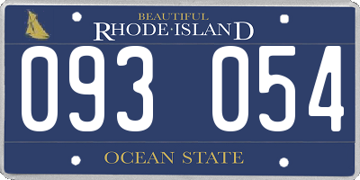 RI license plate 093054