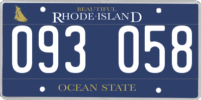 RI license plate 093058