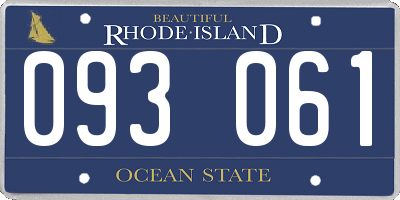 RI license plate 093061