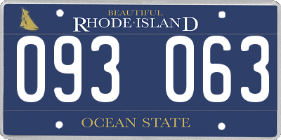 RI license plate 093063