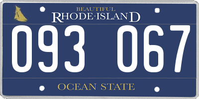 RI license plate 093067