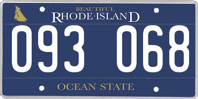 RI license plate 093068