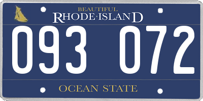 RI license plate 093072