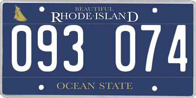 RI license plate 093074