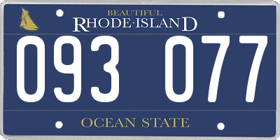 RI license plate 093077