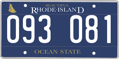RI license plate 093081