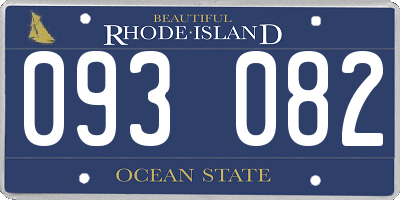 RI license plate 093082
