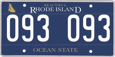 RI license plate 093093