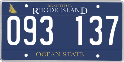 RI license plate 093137
