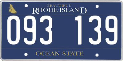 RI license plate 093139