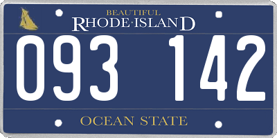 RI license plate 093142