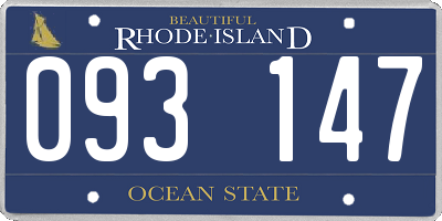 RI license plate 093147