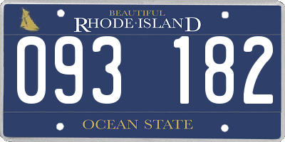 RI license plate 093182