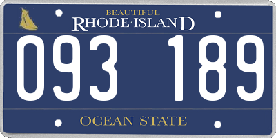 RI license plate 093189