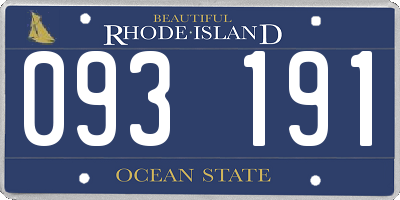 RI license plate 093191