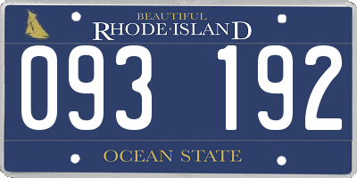 RI license plate 093192