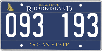 RI license plate 093193