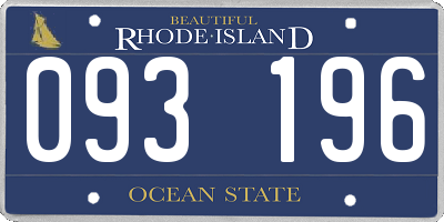 RI license plate 093196