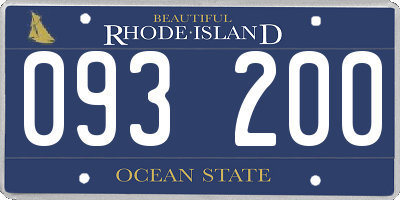 RI license plate 093200