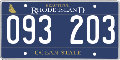 RI license plate 093203