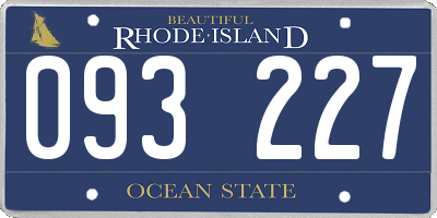 RI license plate 093227