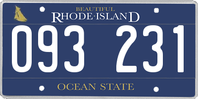 RI license plate 093231