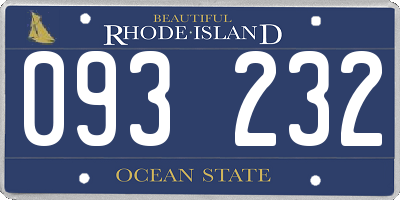 RI license plate 093232