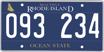 RI license plate 093234
