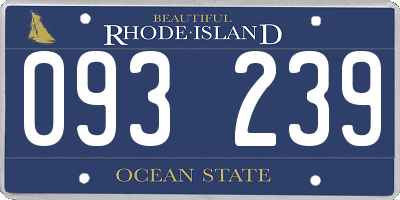 RI license plate 093239