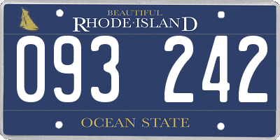 RI license plate 093242