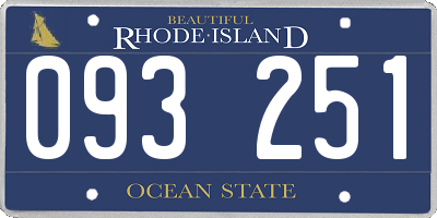 RI license plate 093251