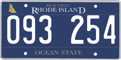 RI license plate 093254