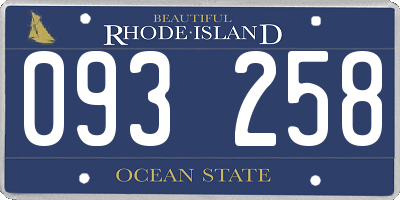 RI license plate 093258