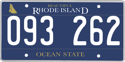 RI license plate 093262