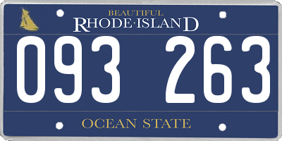 RI license plate 093263