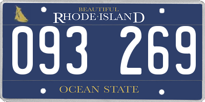 RI license plate 093269