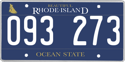 RI license plate 093273