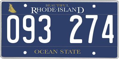RI license plate 093274