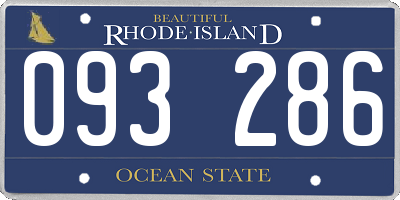RI license plate 093286