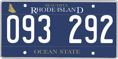RI license plate 093292