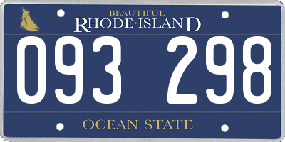 RI license plate 093298