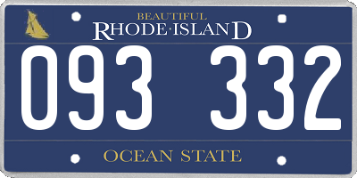 RI license plate 093332